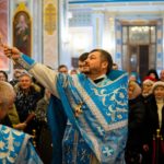 Литургия в праздник Сретения Господня в кафедральном соборе святого благоверного князя Александра Невского.