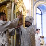 Литургия в Неделю 7-ю по Пасхе, святых отцов I Вселенского Собора (325) в кафедральном соборе святого благоверного князя Александра Невского г. Симферополя.