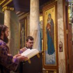 Литургия Преждеосвященных Даров в нижнем храме Александро-Невского кафедрального собора в день празднования первого (IV) и второго (452) обретения главы Иоанна Предтечи