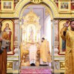 Архиерейское богослужение в Неделю 9-ю по Пятидесятнице в кафедральном Александро-Невском соборе г. Симферополя.