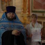 Благодарственный молебен, в завершение которого были вручены сертификаты об успешном окончании библейско-богословских курсов при Просветительском центре имени св. Гурия, архиепископа Таврического
